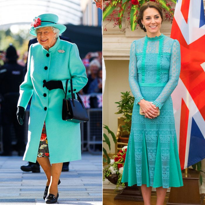 Comparación de outfits entre Kate Middleton y la reina Isabel II