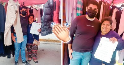 Joven presume que terminó su carrera todo gracias al puesto de tianguis de su mamá