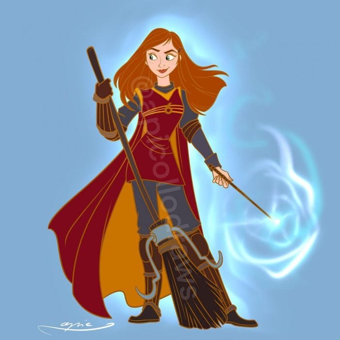 Ginny; ¡El mejor crossover! Artista convierte a personajes Disney en protagonistas de Harry Potter