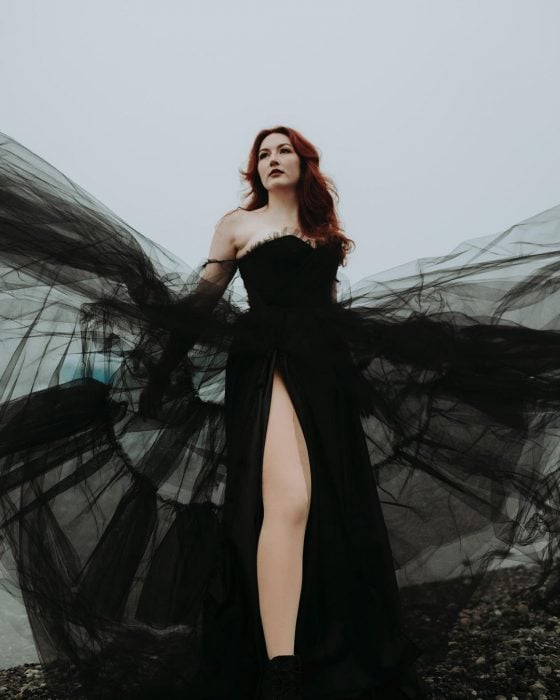 Girl in a black dress;  Bye bye traditions!  Bride wears black dress at her wedding and she looks gorgeous