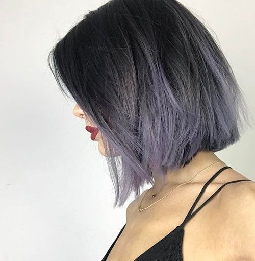 purple gray; 15 Ideas to dye your hair in Bob cut and look fashionista