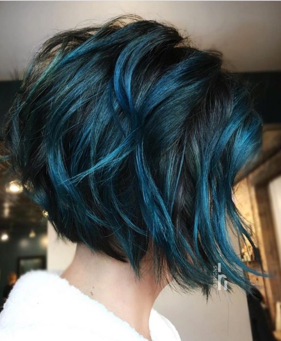 aqua green; 15 Ideas to dye your hair in Bob cut and look fashionista