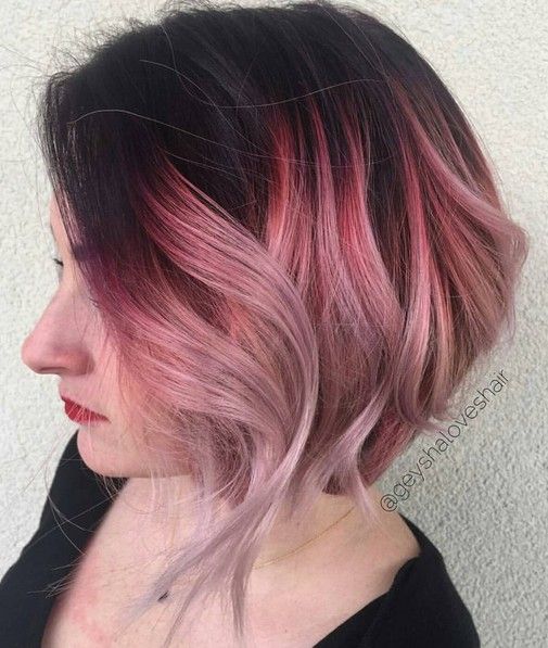 pastel pink; 15 Ideas to dye your hair in Bob cut and look fashionista