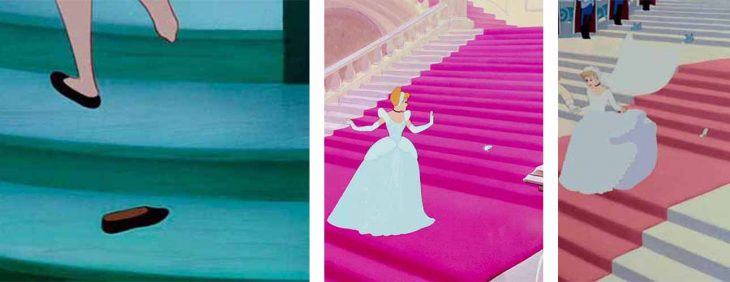 3 scenes where Cinderella lost a shoe