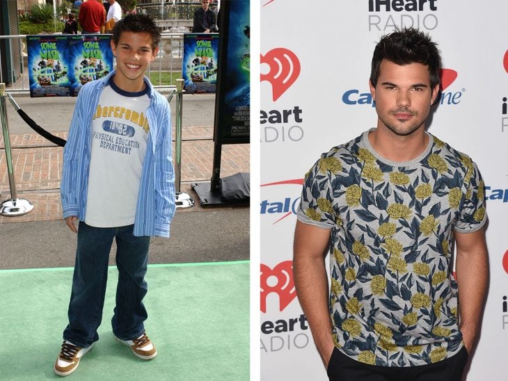 Taylor Lautner en su niñez vs de adulto 