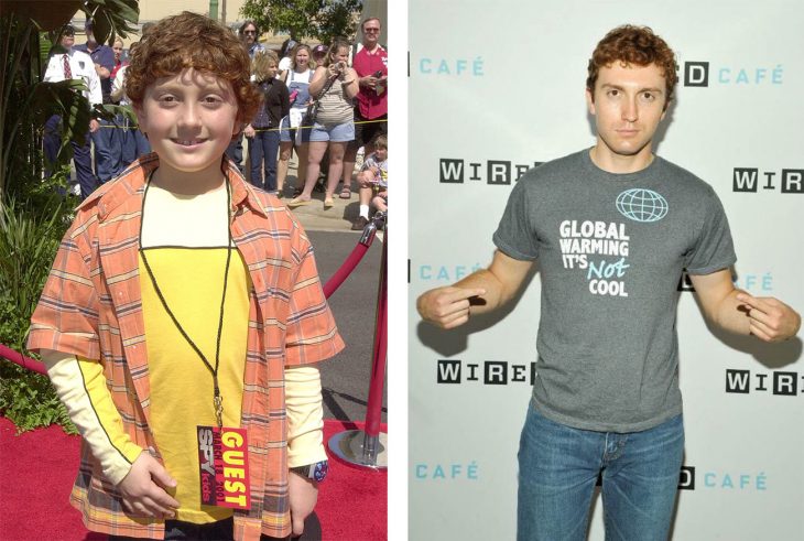 imagen comparativa del actor Daryl Sabara de niño vs de adulto 