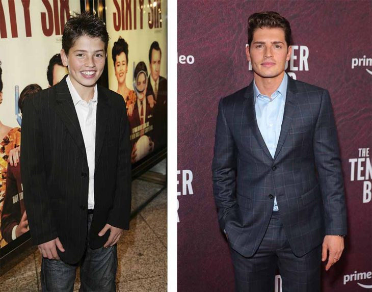 imagen comparativa del actor Gregg Sulkin en su versión adolescente y su versión adulta 