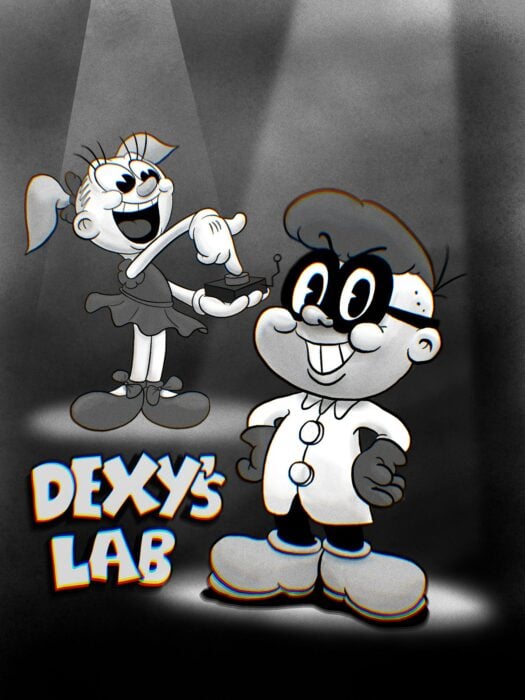 animación del laboratorio de Dexter al estilo de 1930