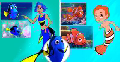 Artista dibuja a los personajes de “Buscando a Nemo” como humanos y el resultado es increíble