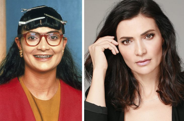 imagen comparativa de la actriz Ana María Orozco en su personaje de Betty la fea 