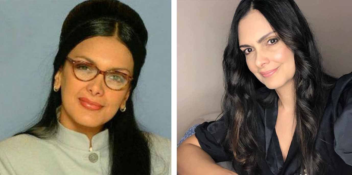 Marcela Posada in comparison with her character of Sandra in Betty la fea 