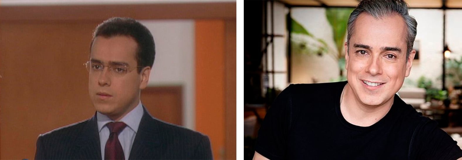 Comparative image of the actor Jorge Enrique Abello in his character of Don Armando in the novel Betty la Fea