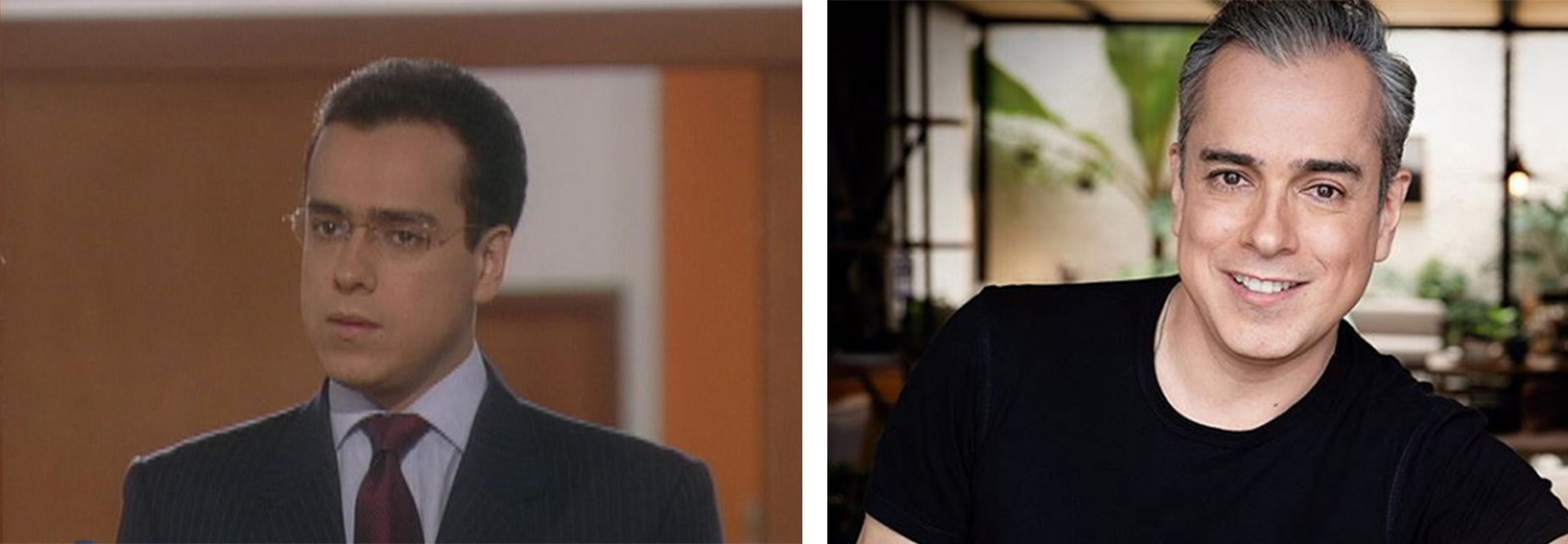 Comparative image of the actor Jorge Enrique Abello in his character of Don Armando in the novel Betty la Fea