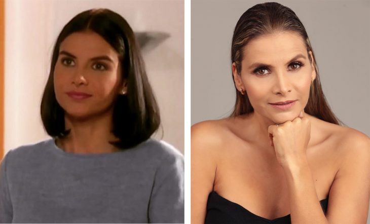 imagen comparativa de la actriz Natalia Ramírez en su personaje de Marcia Valencia en Betty la fea 