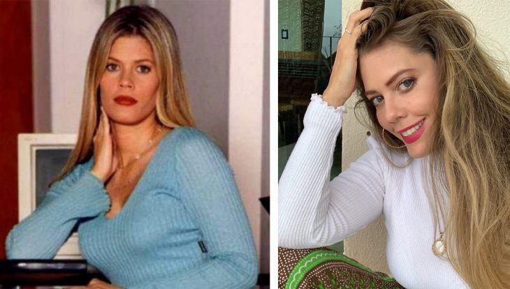 Imagen comparativa de Lorna cepeda en su personaje como patricia Fernández en Betty la fea 