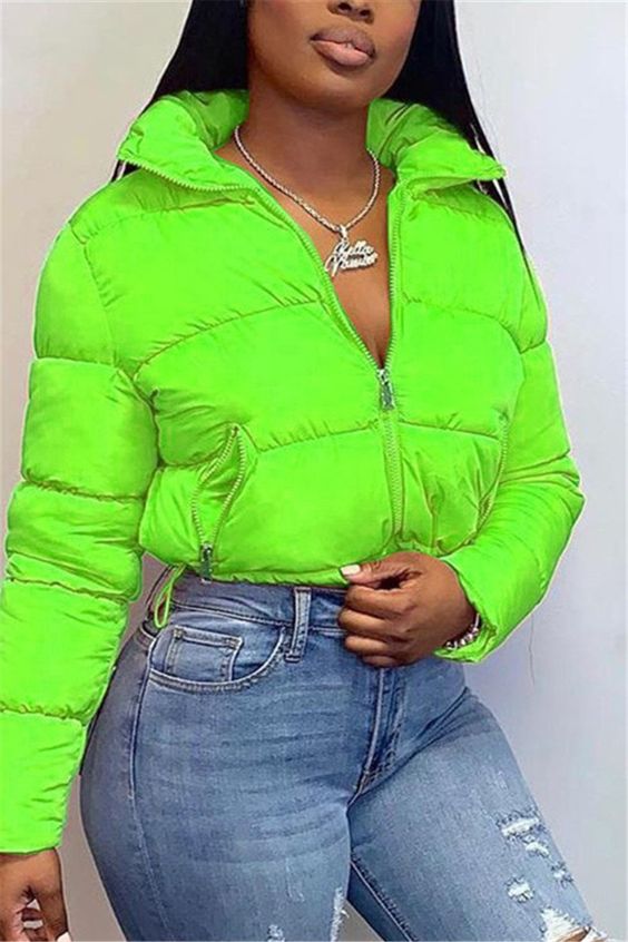 Green crop top jacket 