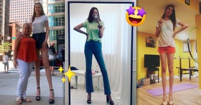 Chica de Mongolia logra el récord Guinness de la 2° mujer con las piernas más largas del mundo