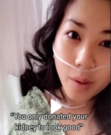 Chica relatando como le donó un riñón a su novio y él la abandonó 