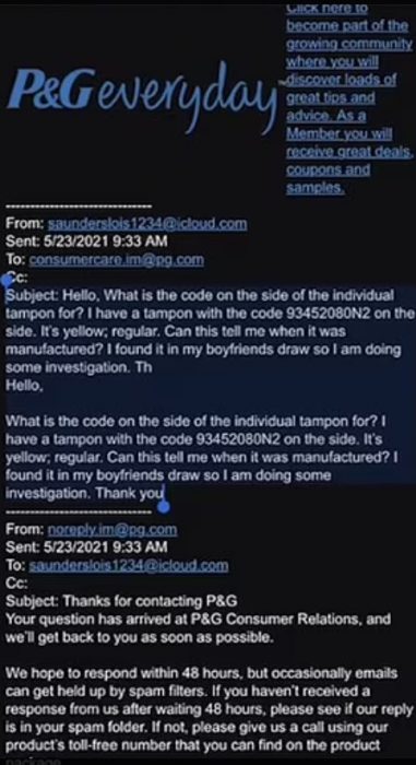 tampax email 