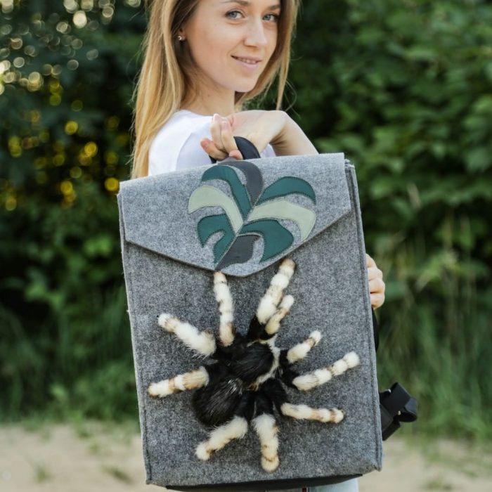 bolso escolar ;Esta mujer crear almohadas gigantes de araña y las vende en su tienda en línea 1