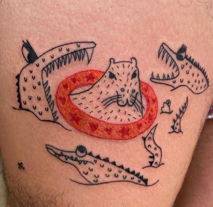 cocodrilos; ;Esta artista del tatuaje no sabe dibujar pero la gente paga por su trabajo 