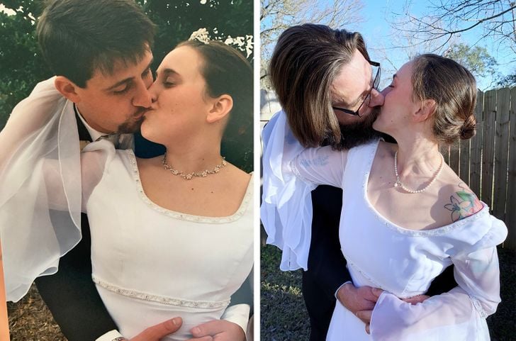 pareja besándose ;Fotos antes y ahora que nos traen el aroma de la nostalgia