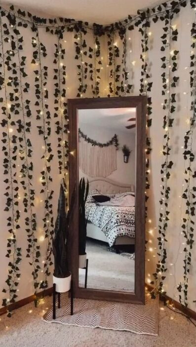 mirror lights;  Ideas to decorate your room with lights