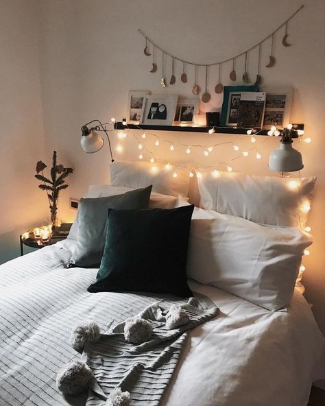 lights in the headboard; 13 Beautiful ideas to add lights to your bedroom