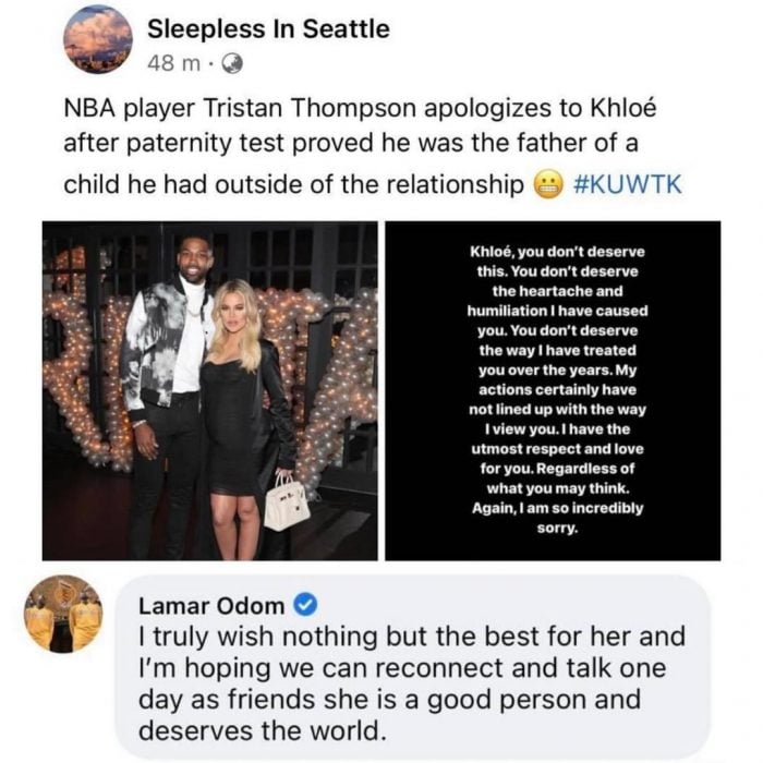 Tuit; Lamar Odom quiere acercarse de nuevo a Khloé Kardashian: ¡él también le fue infiel!