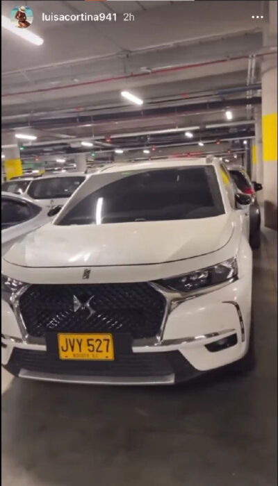 van parked in a shopping center 