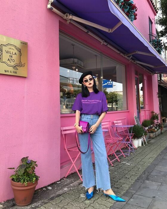 purple t-shirt 20 ways to wear pastel neon tones in your outfit