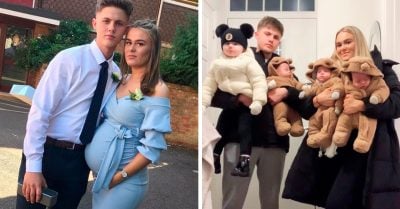 Pareja británica se convierte en papá de 4 bebés y ¡solo tienen 21 años!
