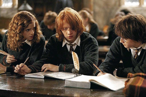 Actores en el set de Harry Potter 