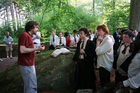 Actores en el set de Harry Potter 