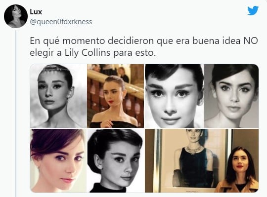 Tuit sobre la elección de Roney Mara como Audrey Hepburn 