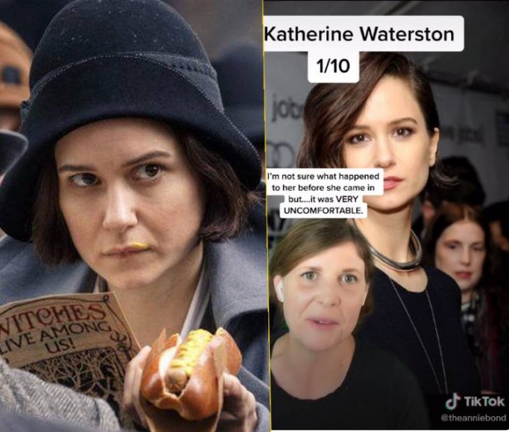 Katherine Waterston ;Tiktoker que trabajó en restaurantes califica a los famosos que atendió