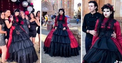¡Qué darks! Festejó sus 15 años con temática gótica y enloquece a TikTok