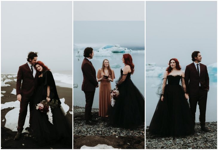 Pareja en una boda; ¡Bye, bye tradiciones! Novia usa vestido negro en su boda y se ve hermosísima