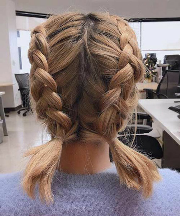 trenzas en cabello corto 