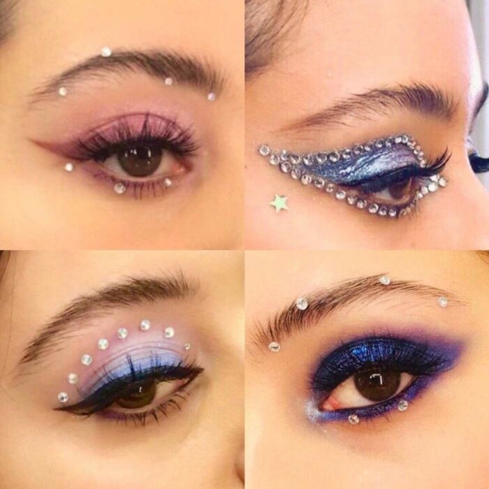 Looks de ojos con gemas 