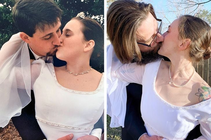 esta pareja recreó una fotografía de su boda, 17 años después