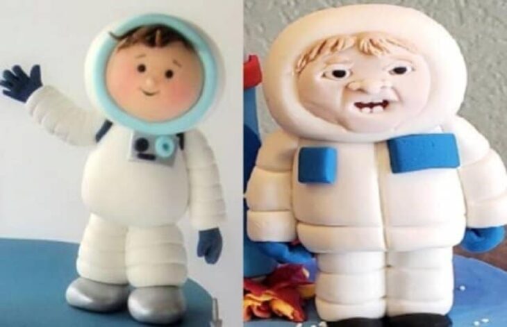 Comparative astronaut ornament 