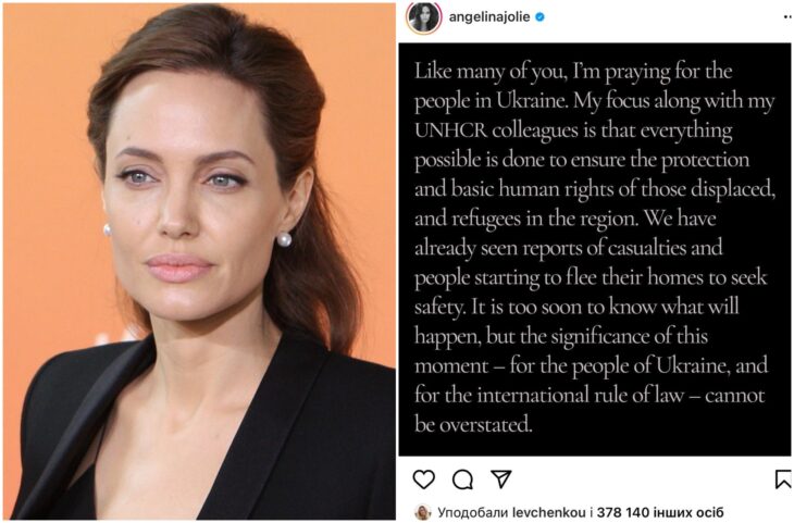 comunicado Angelina Jolie; Angelina Jolie se pronuncia ante la situación de Ucrania y ofrece ayuda