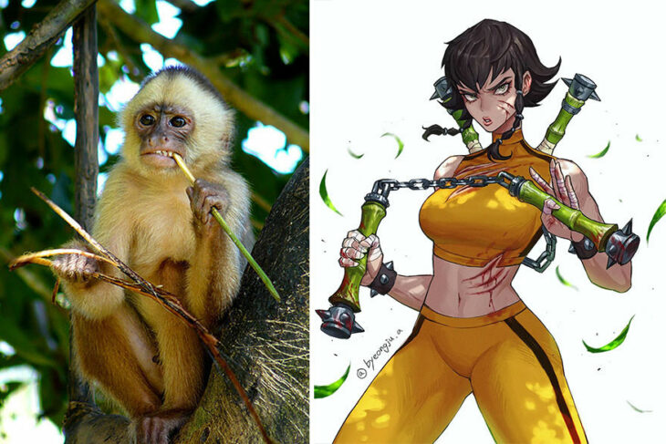 Mono amarillo ;Artista transforma animales en personajes de anime y merecen su propio cómic 