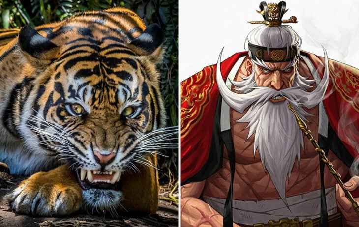 Tigre ;Artista transforma animales en personajes de anime y merecen su propio cómic 