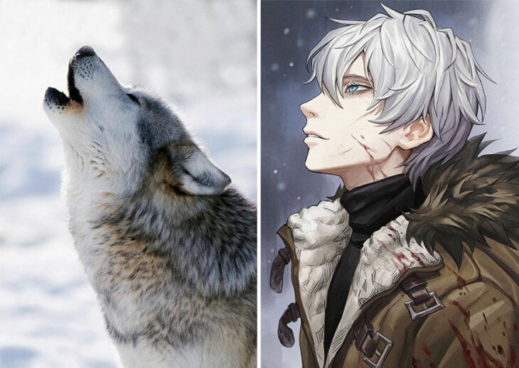 Lobo ;Artista transforma animales en personajes de anime y merecen su propio cómic 
