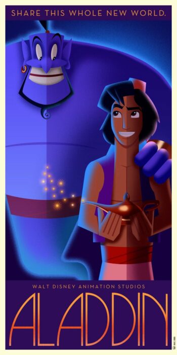 póster de Aladdin en versión art déco 