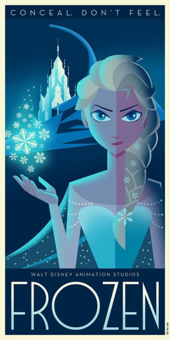 art deco frozen movie poster 