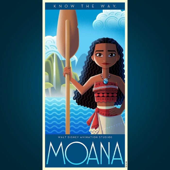 póster de la película Moana en Art Déco