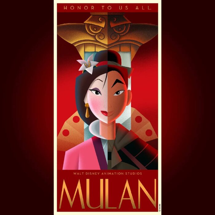 Art Deco Mulan movie poster 